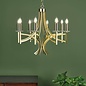 Lyon 8 Light Armed Fitting - Antique Brass Crystal