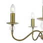 Lyzette 5 Light Armed Fitting - Aged Brass Ribbed Glass