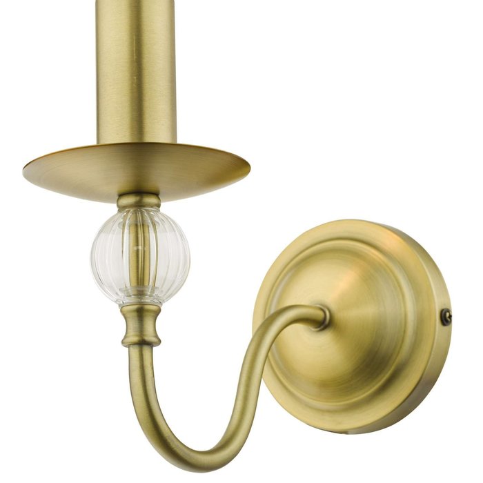 Lyzette 1 Light Wall Light - Aged Brass Ribbed Glass