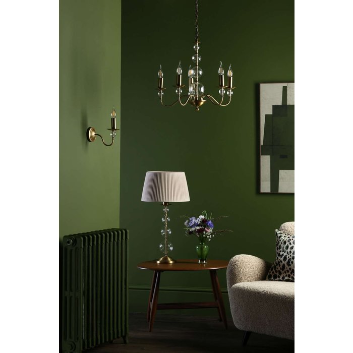 Lyzette 1 Light Wall Light - Aged Brass Ribbed Glass