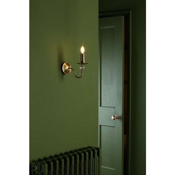 Lyzette 1 Light Wall Light - Aged Brass Ribbed Glass