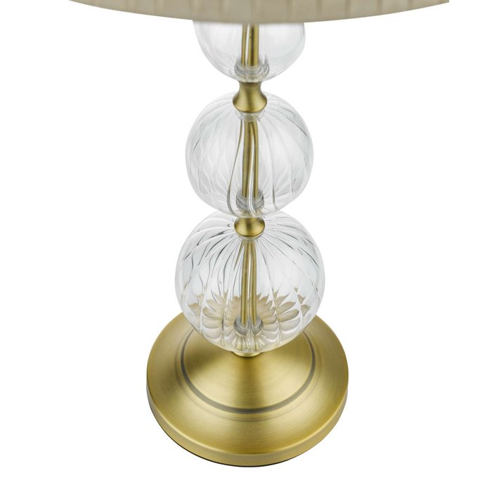 Lyzette 1 Light Table Lamp - Aged Brass Ribbed Glass With Shade