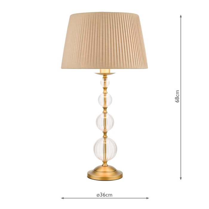 Lyzette 1 Light Table Lamp - Aged Brass Ribbed Glass With Shade