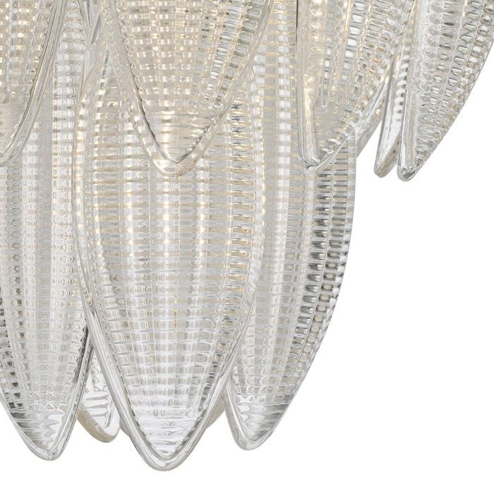 Maeve 6 Light Pendant Light - Polished Chrome Textured Glass