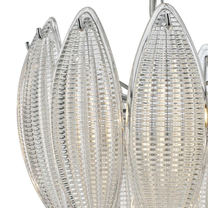 Maeve 6 Light Pendant Light - Polished Chrome Textured Glass