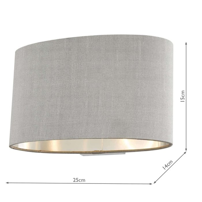 Melody Wall Light With Oval Grey Shade