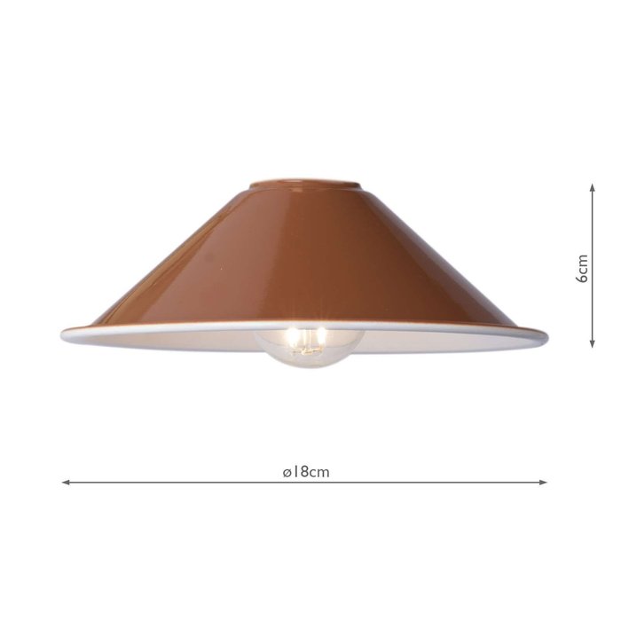 Accessories 1 Light Easy Fit Metal Shade - Gloss Red/Umber 18cm