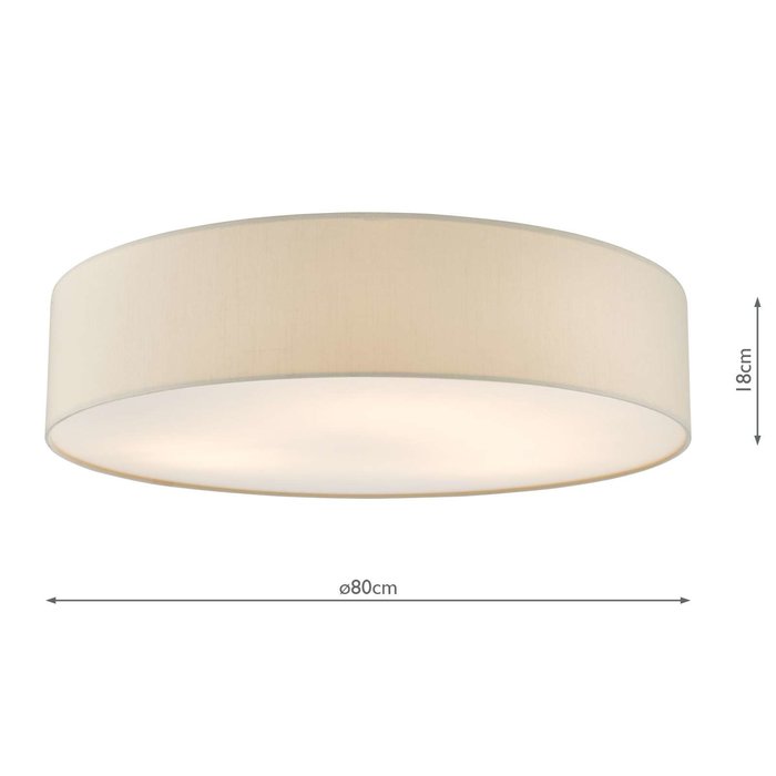 Cierro 6 Light Flush Taupe With Diffuser 80cm