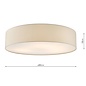 Cierro 6 Light Flush Taupe With Diffuser 80cm