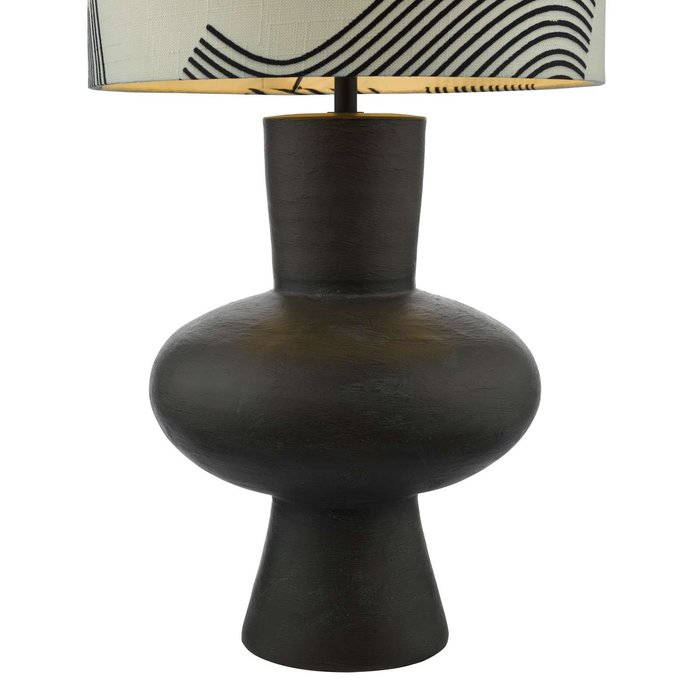 Miho 1 Light Table Lamp - Black/Bronze With Shade