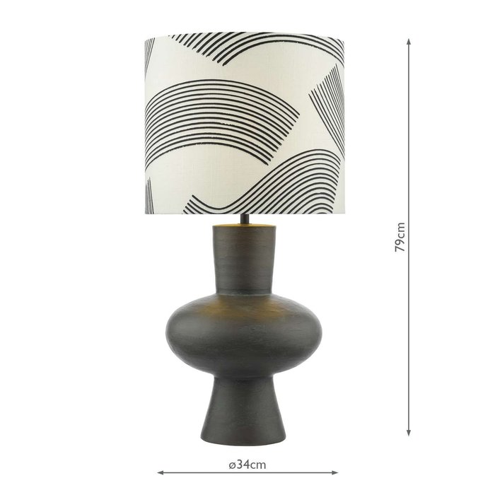 Miho 1 Light Table Lamp - Black/Bronze With Shade