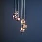 Mira 6 Light Cluster Pendant Light - Polished Chrome Iridised Glass