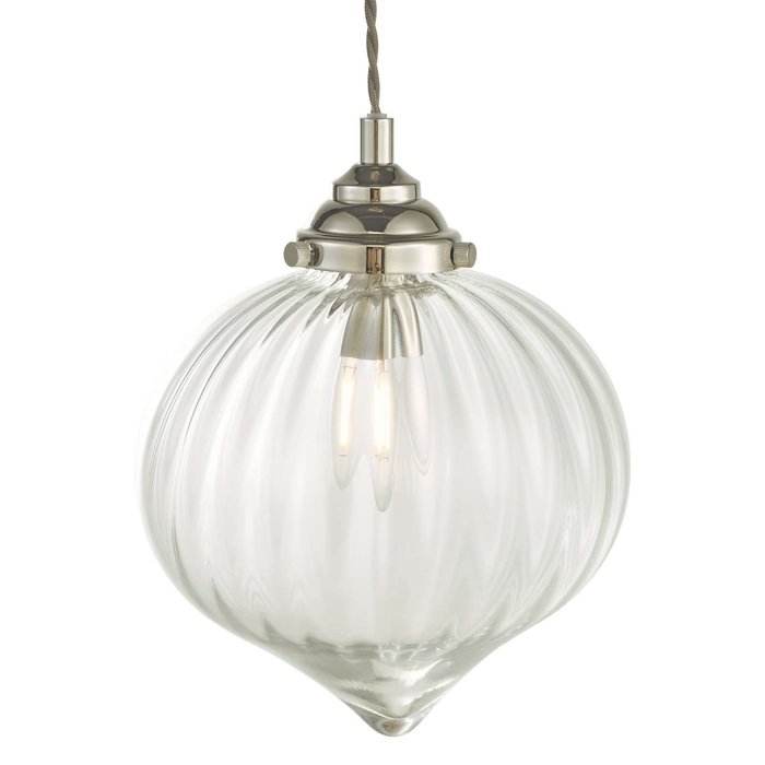 Mya 1 Light Single Pendant Light - Polished Nickel Glass