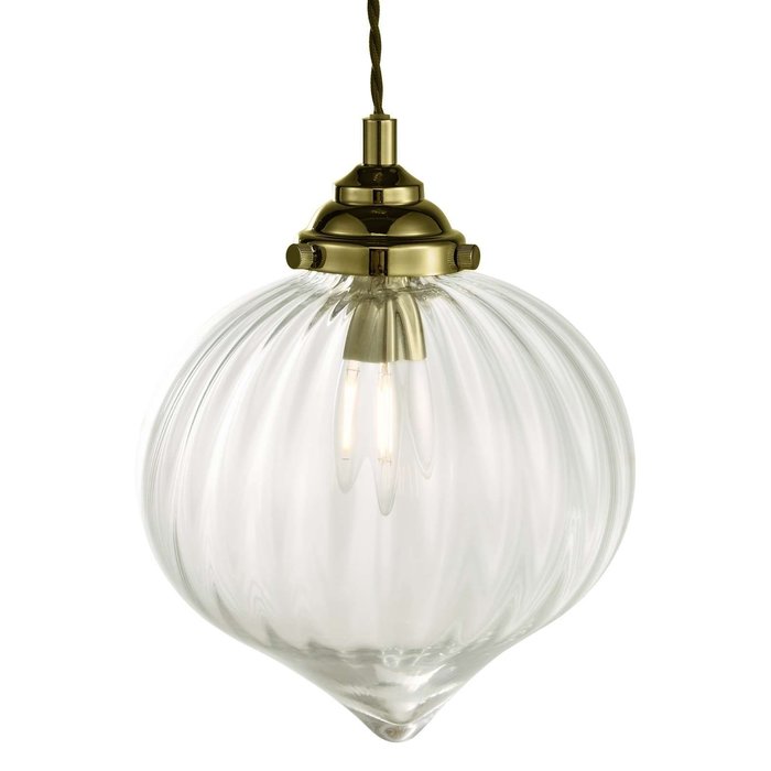 Mya 1 Light Single Pendant Light - Antique Brass Glass