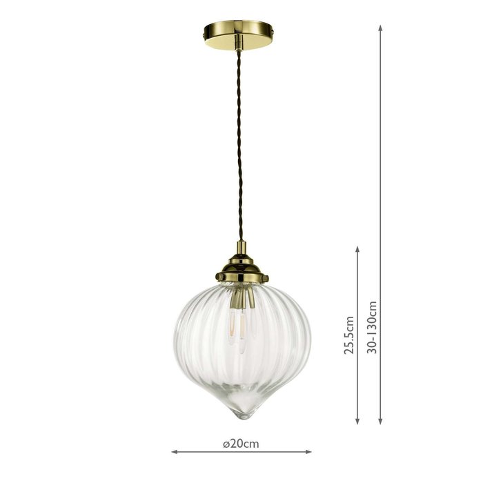 Mya 1 Light Single Pendant Light - Antique Brass Glass