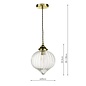 Mya 1 Light Single Pendant Light - Antique Brass Glass