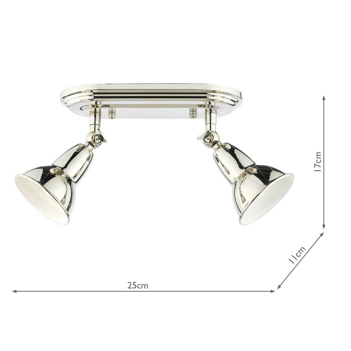 Nathaniel 2 Light Plate Spotlight - Polished Nickel