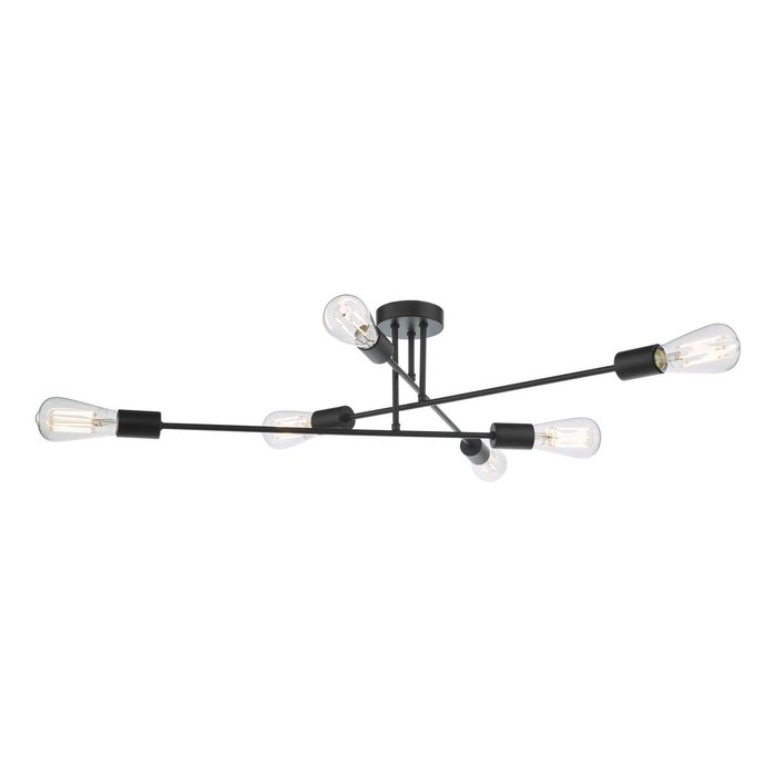 Neve 6 Light Flush Ceiling Light - Matt Black