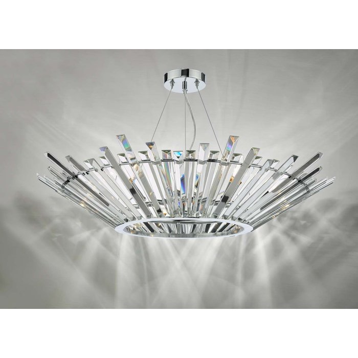 Nimbus 6 Light Single Pendant Light - Polished Chrome Crystal