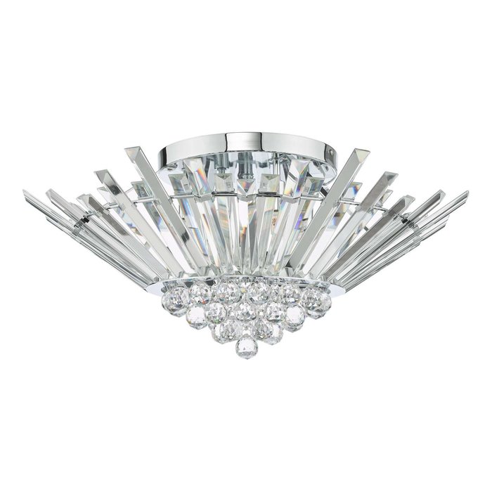 Nimbus 5 Light Flush Ceiling Light - Polished Chrome Crystal