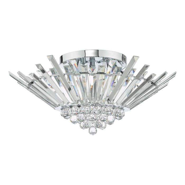 Nimbus 5 Light Flush Ceiling Light - Polished Chrome Crystal