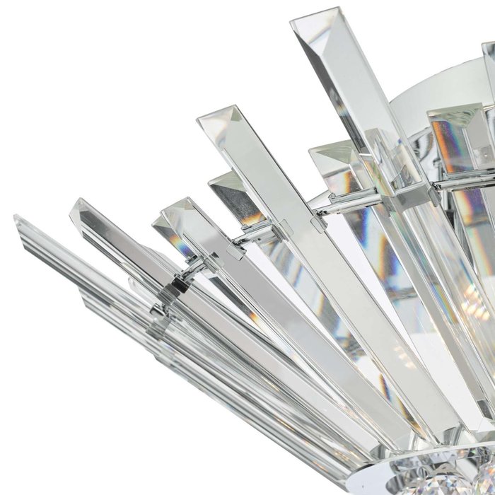 Nimbus 5 Light Flush Ceiling Light - Polished Chrome Crystal