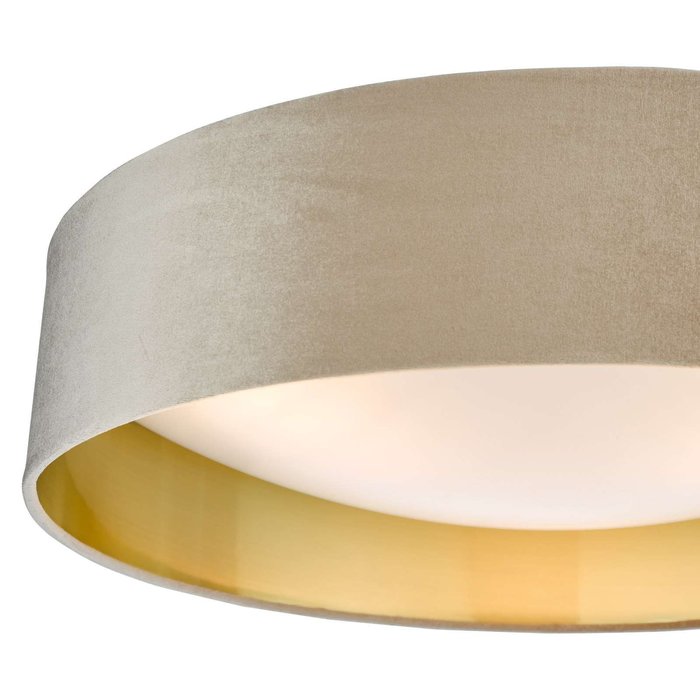 Nysa 3 Light Flush Velvet Taupe Shade 60Cm