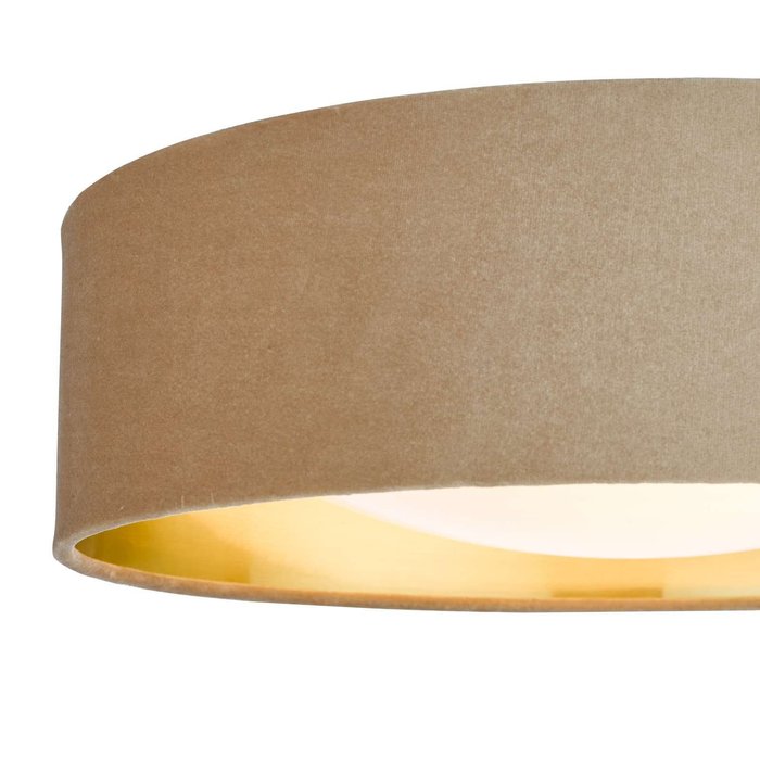 Nysa 2 Light Flush Velvet Taupe Shade 40Cm