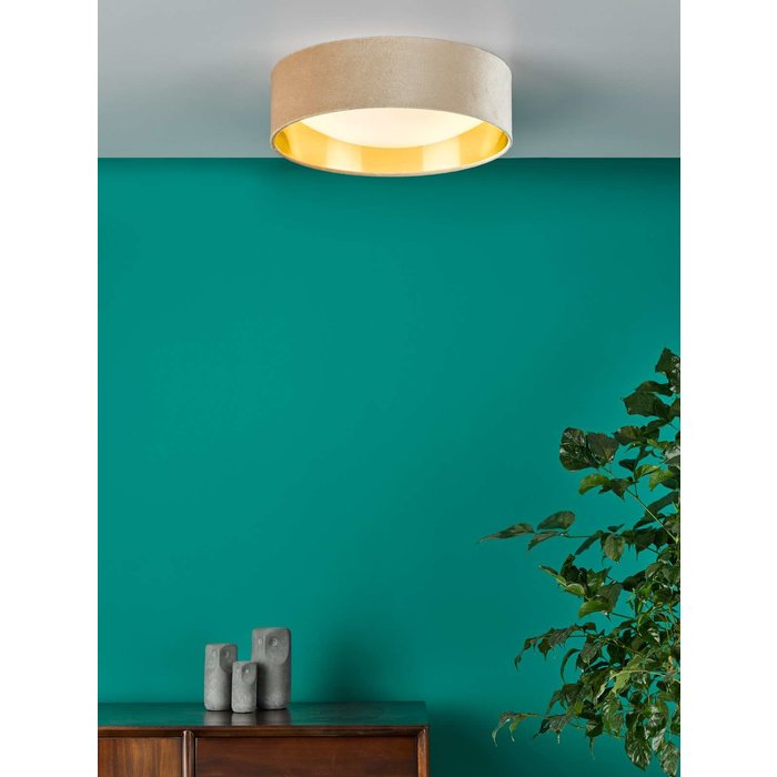 Nysa 2 Light Flush Velvet Taupe Shade 40Cm