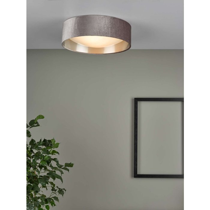 Nysa 2 Light Flush Velvet Mink Shade 40Cm