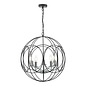 Phoenix 5 Light Pendant Light - Matt Black With Polished Chrome Detail