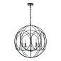 Phoenix 5 Light Pendant Light - Matt Black With Polished Chrome Detail