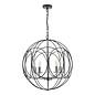 Phoenix 5 Light Pendant Light - Matt Black With Polished Chrome Detail