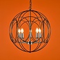 Phoenix 5 Light Pendant Light - Matt Black With Polished Chrome Detail