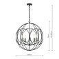 Phoenix 5 Light Pendant Light - Matt Black With Polished Chrome Detail