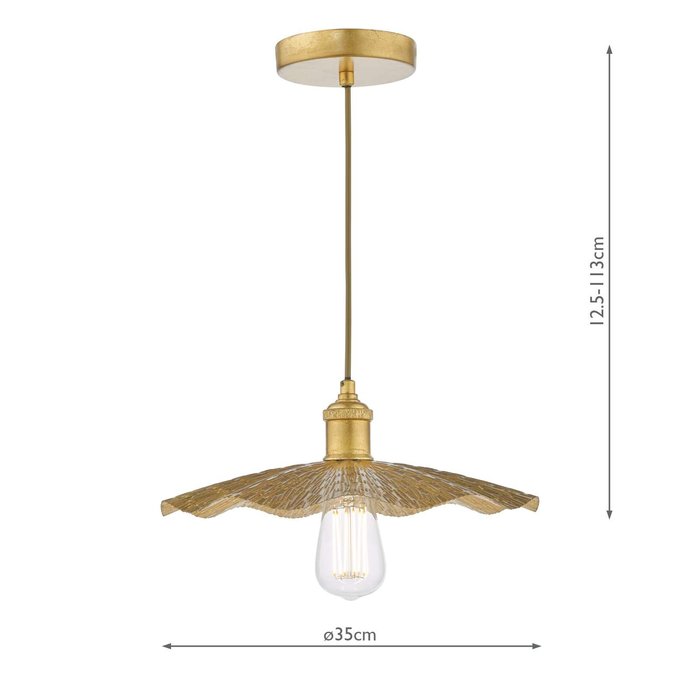 Piper 1 Light Single Pendant Light - Gold Leaf