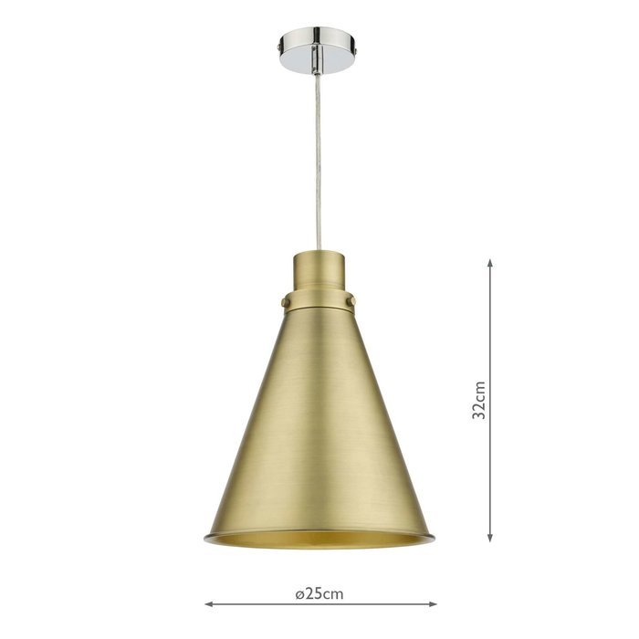 Potter Easy Fit Pendant Light - Aged Brass