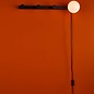 Rack Wall Light & Coat Hook - Matt Black Opal Glass - Plug in