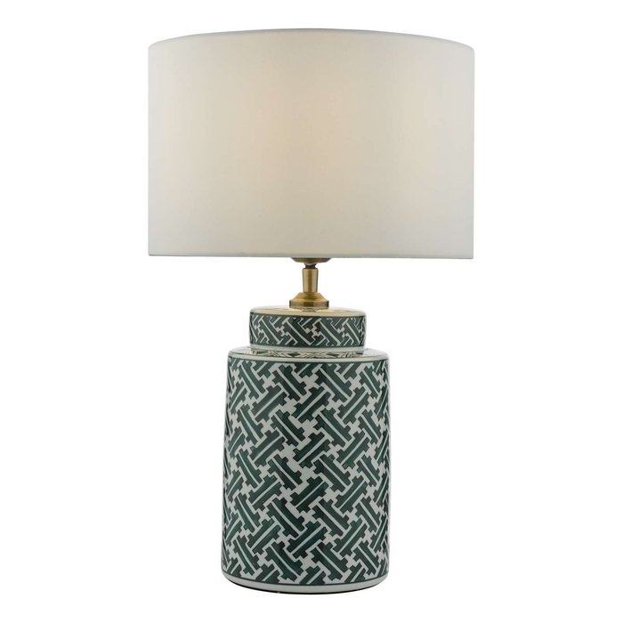 Reese 1 Light Ceramic Table Lamp - Green & Blue Print Base Only