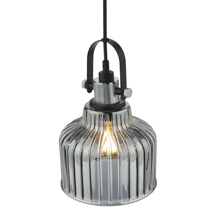 Rhode Single Pendant Light - Polished Chrome Smoked Glass