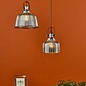 Rhode Single Large Pendant Light - Polished Chrome Smoked Glass