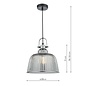 Rhode Single Large Pendant Light - Polished Chrome Smoked Glass