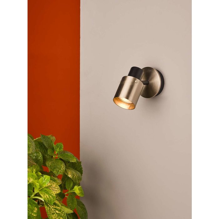 Ryan 1 Light Single Spotlight - Brushed Nickel Matt Black