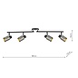 Ryan 4 Light Bar Spotlight - Brushed Nickel Matt Black