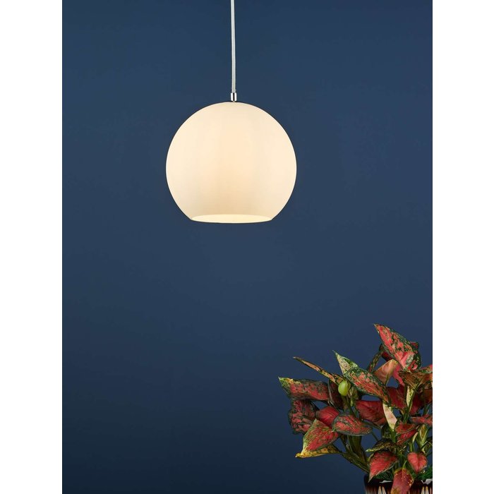 Ryce Pendant Light - Polished Chrome Opal Glass