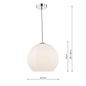 Ryce Pendant Light - Polished Chrome Opal Glass