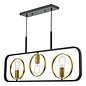 Ryota 3 Light Bar Pendant Light - Satin Black Antique Gold