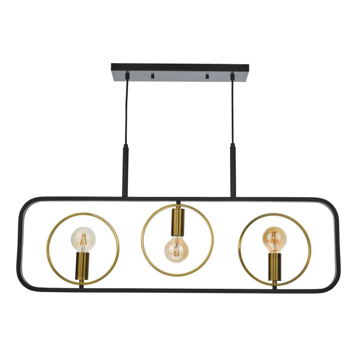 Ryota 3 Light Bar Pendant Light - Satin Black Antique Gold