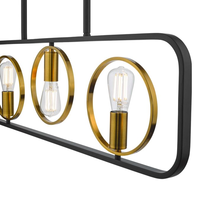 Ryota 3 Light Bar Pendant Light - Satin Black Antique Gold