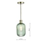 Sawyer Easy Fit Pendant Shade - Green Ribbed Glass